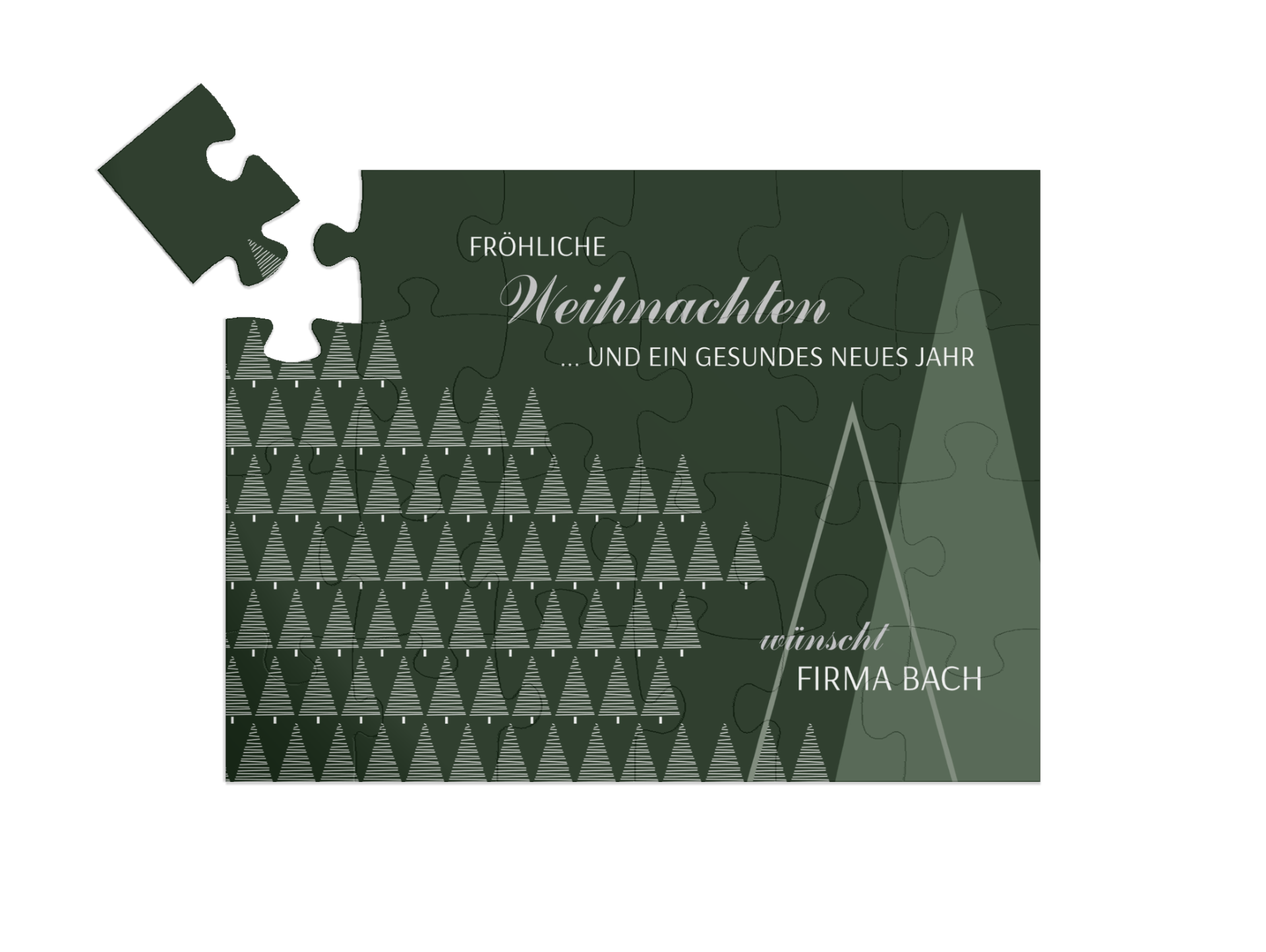 "Christmastree" in Querformat dunkelgrün