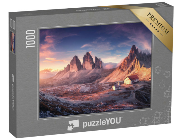 Puzzle 1000 Teile „Dolomiten bei Herbst: Sonnenuntergang in einem Bergtal, Alpen, Italien“