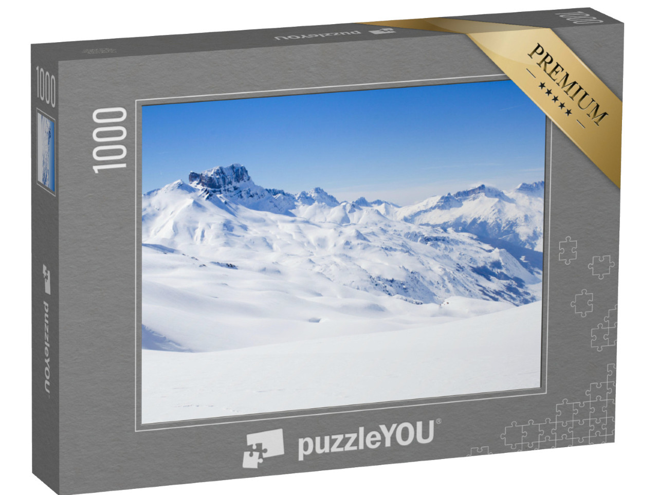 Puzzle 1000 Teile „Schneebedeckter Acher Burgberg im Winter“