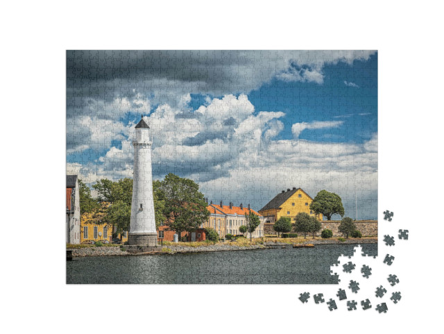 Puzzle 1000 Teile „Der Leuchtturm der Insel Stumholmen bei Karlskrona, Schweden“