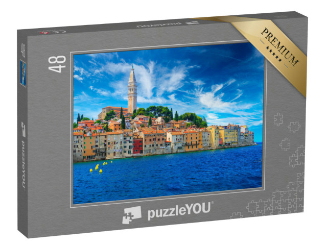 Puzzle 48 Teile „Bezaubernder Blick auf Rovinj an der kroatischen Adria“