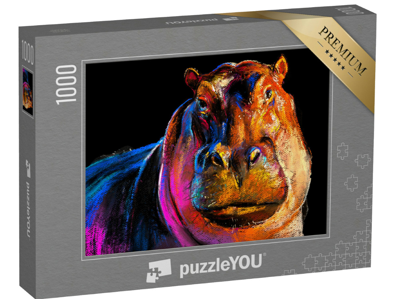 Puzzle 1000 Teile „Ein Nilpferd“