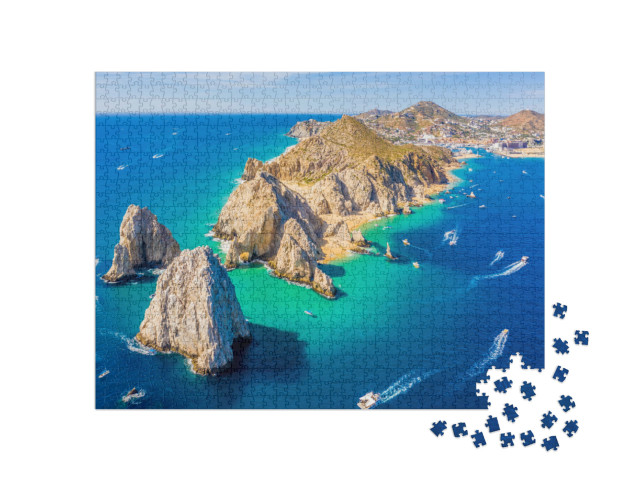 Puzzle 1000 Teile „Luftaufnahme von Lands End und dem Bogen von Cabo San Lucas, Mexiko“