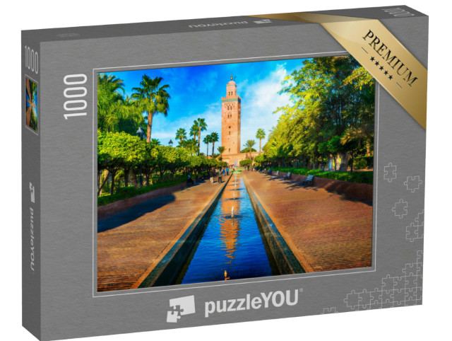 Puzzle 1000 Teile „Minarett im Medina-Viertel von Marrakesch, Marokko“