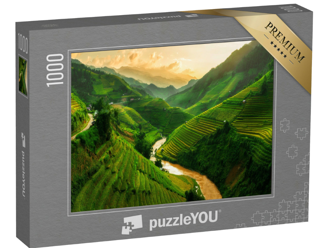 Puzzle 1000 Teile „Mu Cang Chai, Reisfeld-Terrassen in der Nähe von Sapa, Nordvietnam“