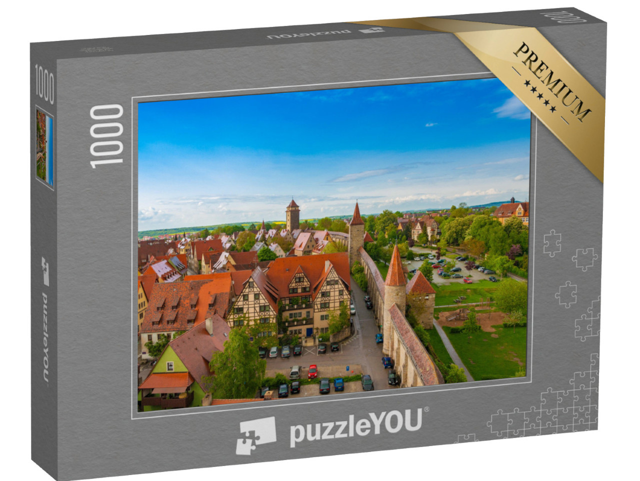 Puzzle 1000 Teile „Rothenburg ob der Tauber von oben, Deutschland“