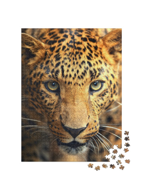 Puzzle 1000 Teile „Auge in Auge mit einem Leoparden“