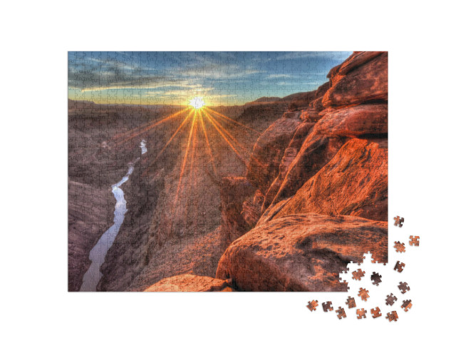 Puzzle 1000 Teile „Sonnenuntergang am Toroweap, Grand Canyon National Park, Arizona“
