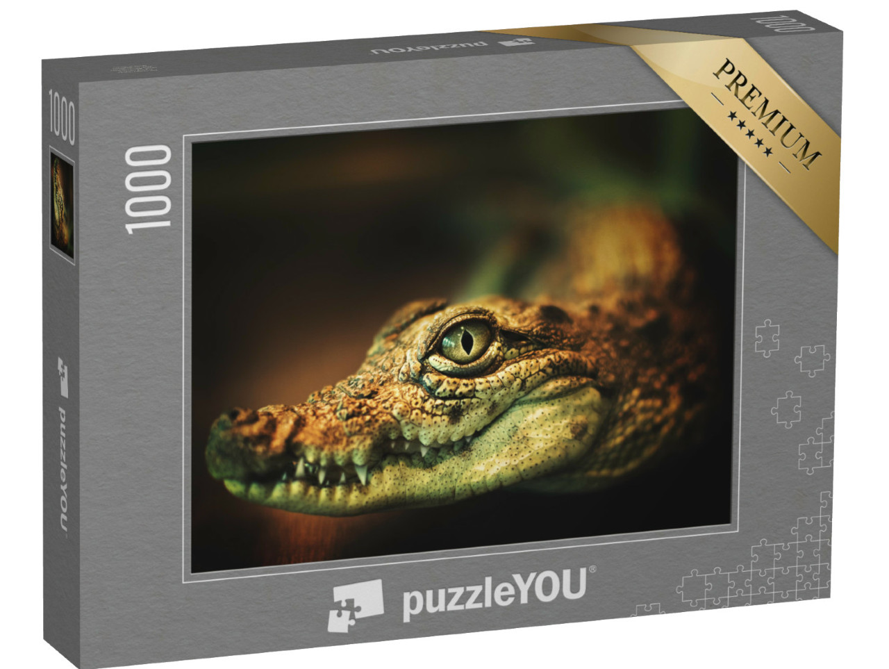 Puzzle 1000 Teile „Krokodil zeigt seine Zähne  “