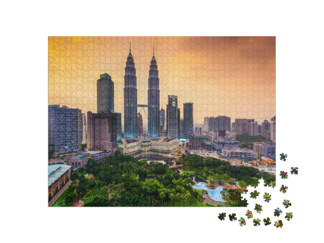 Puzzle 1000 Teile „Imposante Skyline von Kuala Lumpur, Malaysia“