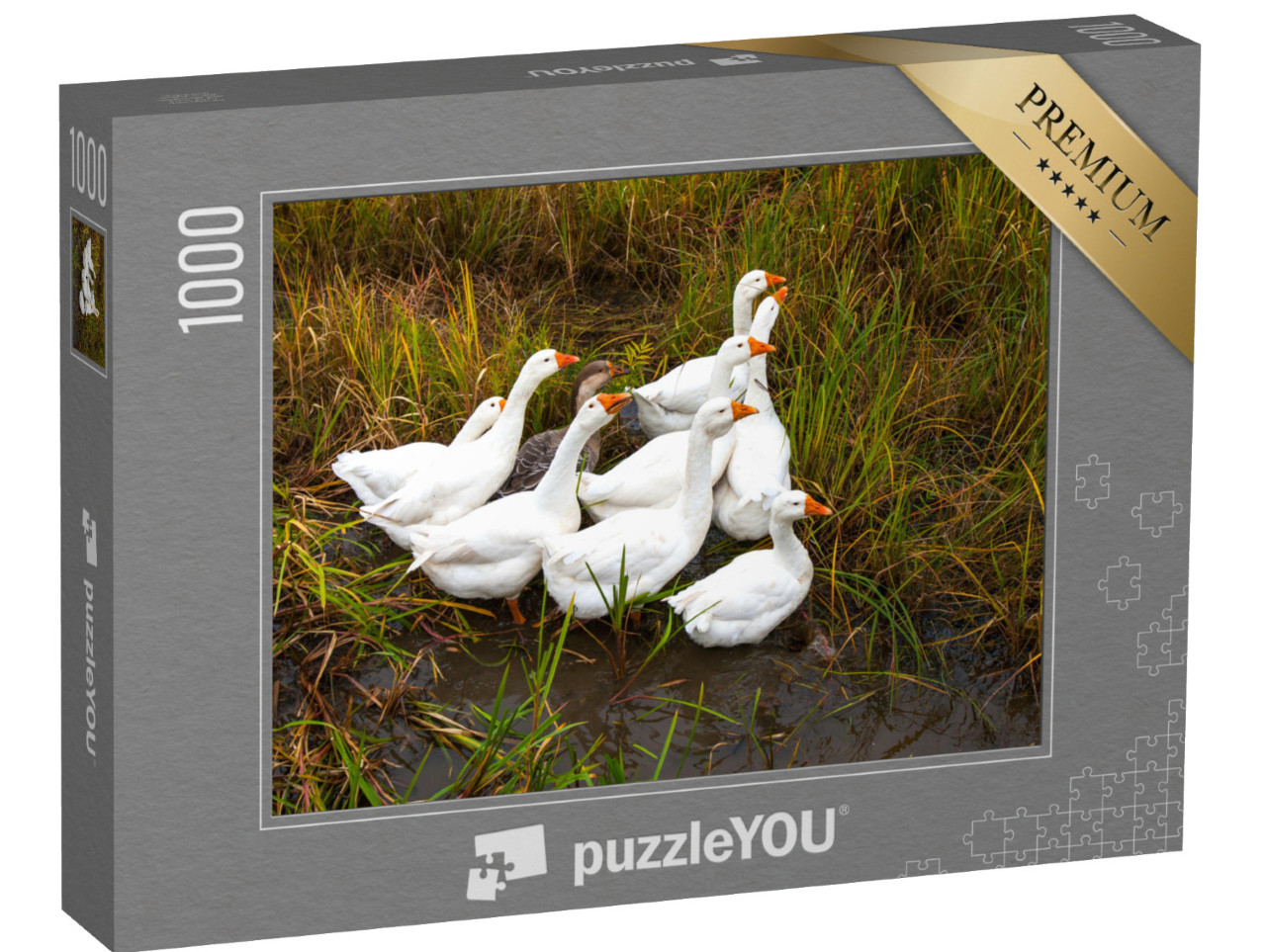 Puzzle 1000 Teile „Gänse auf der Wiese“