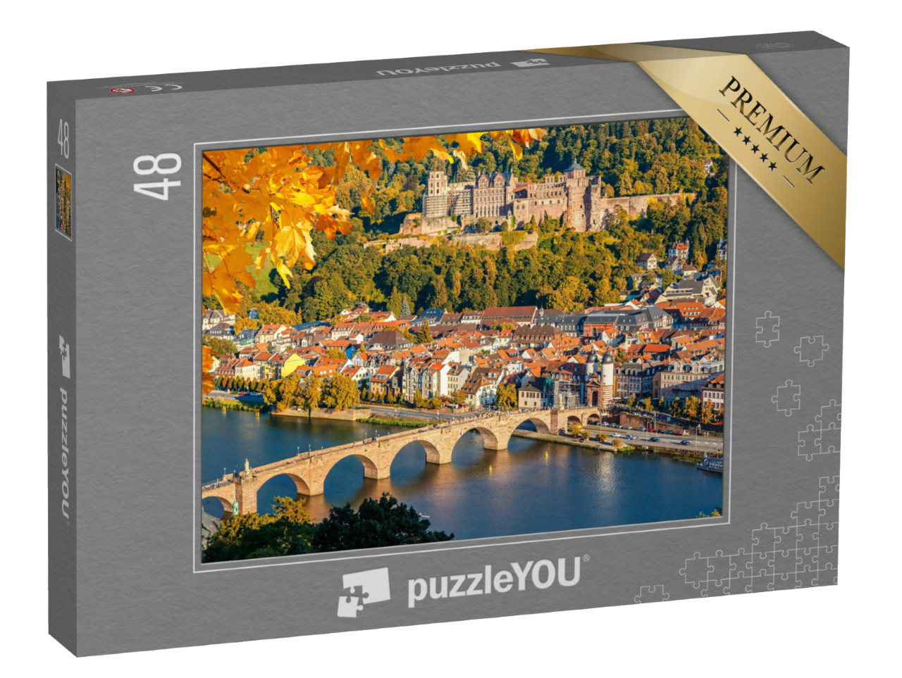 Puzzle 48 Teile „Blick auf Heidelberg im Herbst“