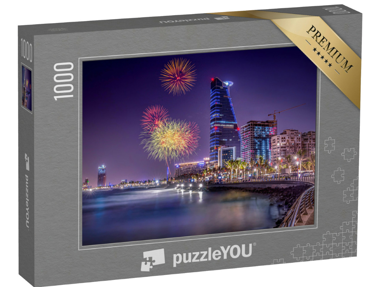 Puzzle 1000 Teile „Jeddah Cityscape Feier, Saudi-Arabien“