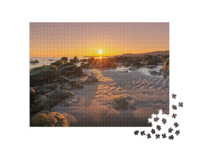 Puzzle 1000 Teile „Friedlicher Morgen am Strand von Helgoland“