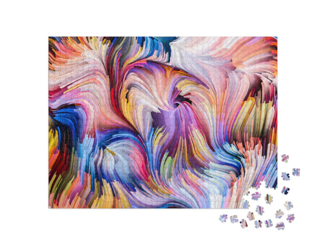 Puzzle 1000 Teile „Komposition von Farbströmen: Kräfte der Natur in der Kunst“