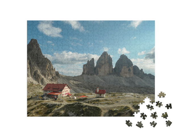 Puzzle 500 Teile „Die Drei Zinnen, Alpengipfel der Dolomiten“