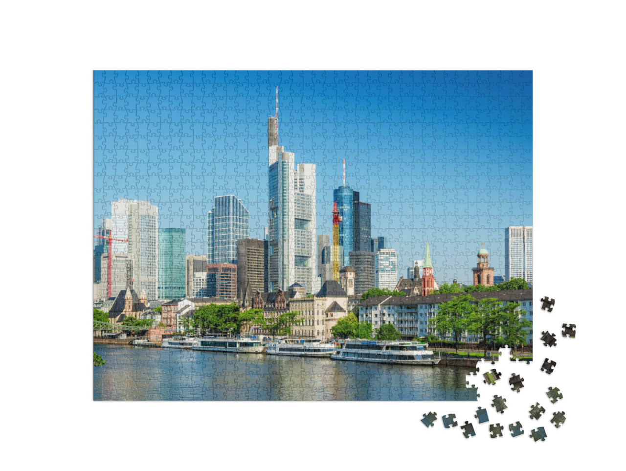 Puzzle 1000 Teile „Blick auf die Skyline von Frankfurt am Main, Hessen “