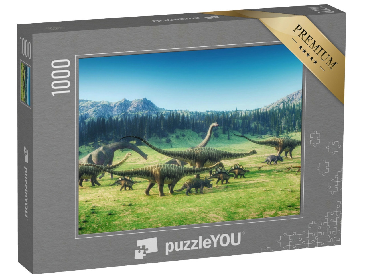 Puzzle 1000 Teile „Dinosaurier auf dem Tal “
