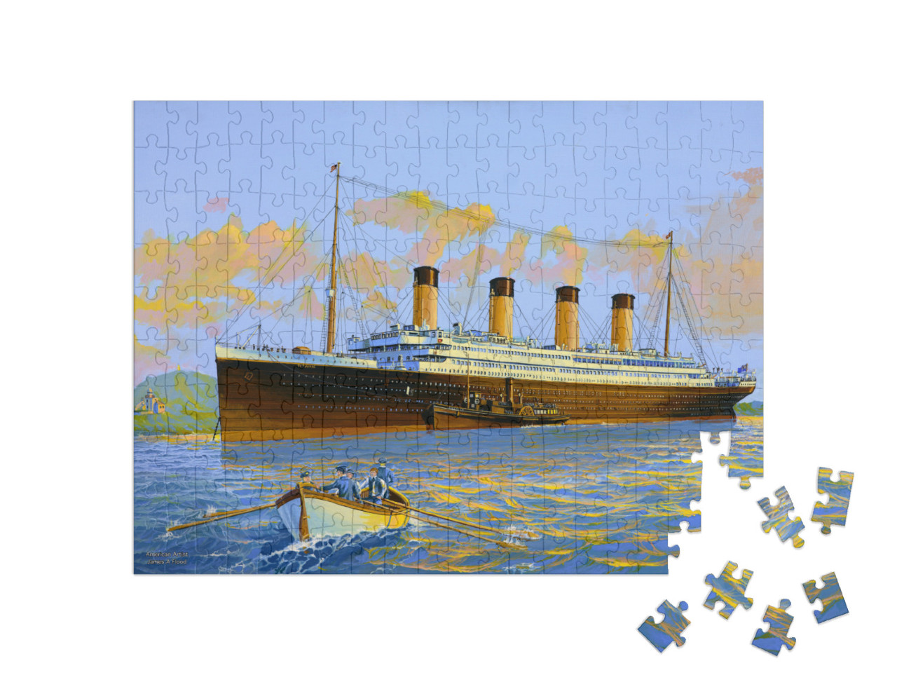 Puzzle 200 Teile „Titanic ankerte vor Roches Point in der Nähe von Queenstown“