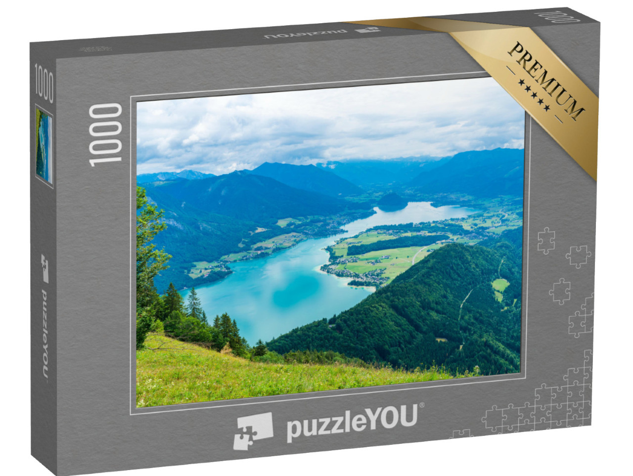 Puzzle 1000 Teile „Wolfgangsee mit Zwölferhorn, Salzkammergut, Österreich“