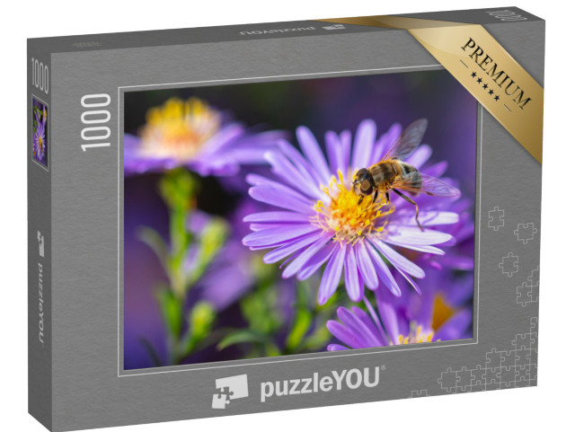 Puzzle 1000 Teile „Biene auf einer violetten Blüte“