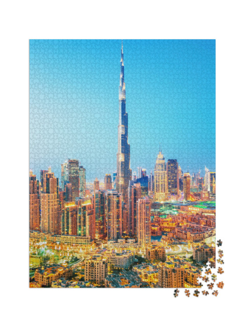 Puzzle 2000 Teile „Skyline von Dubai mit dem Burj Khalifa“
