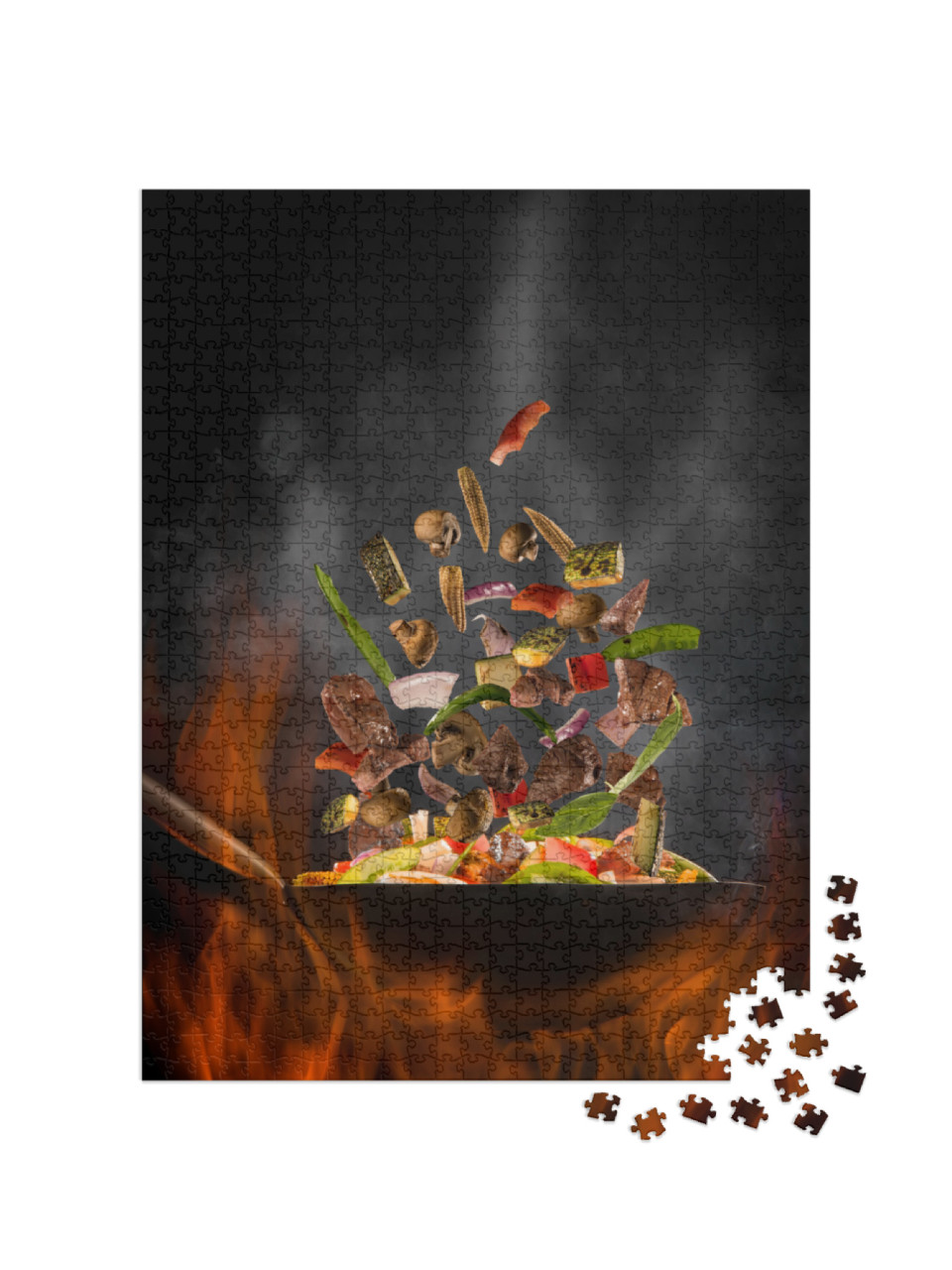 Puzzle 1000 Teile „Wok mit Rinderlende“