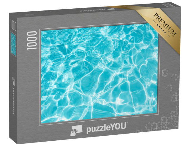 Puzzle 1000 Teile „Plätscherndes Wasser im Schwimmbad mit Sonnenreflexion“