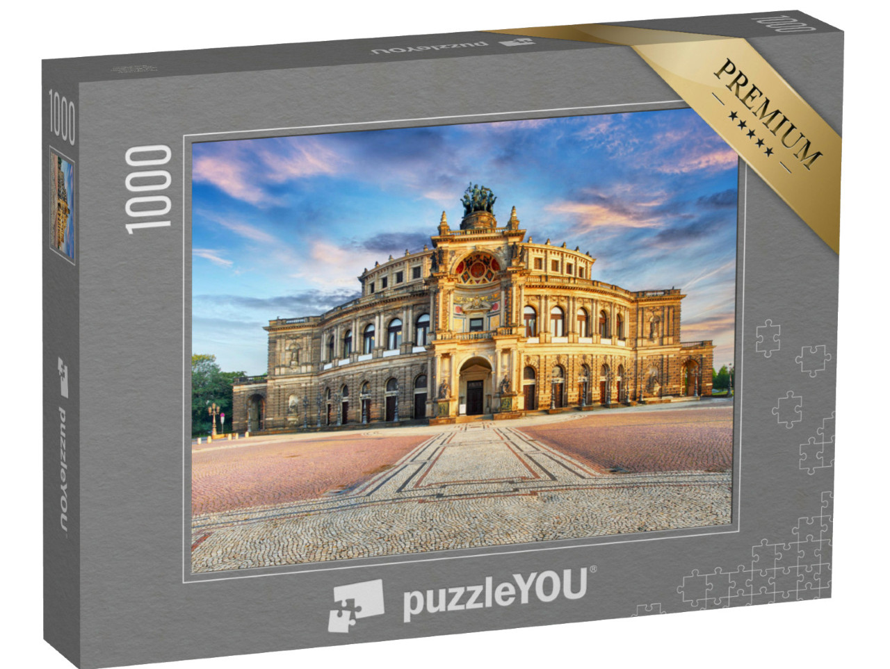 Puzzle 1000 Teile „Semperoper in Dresden bei Nacht, Deutschland“