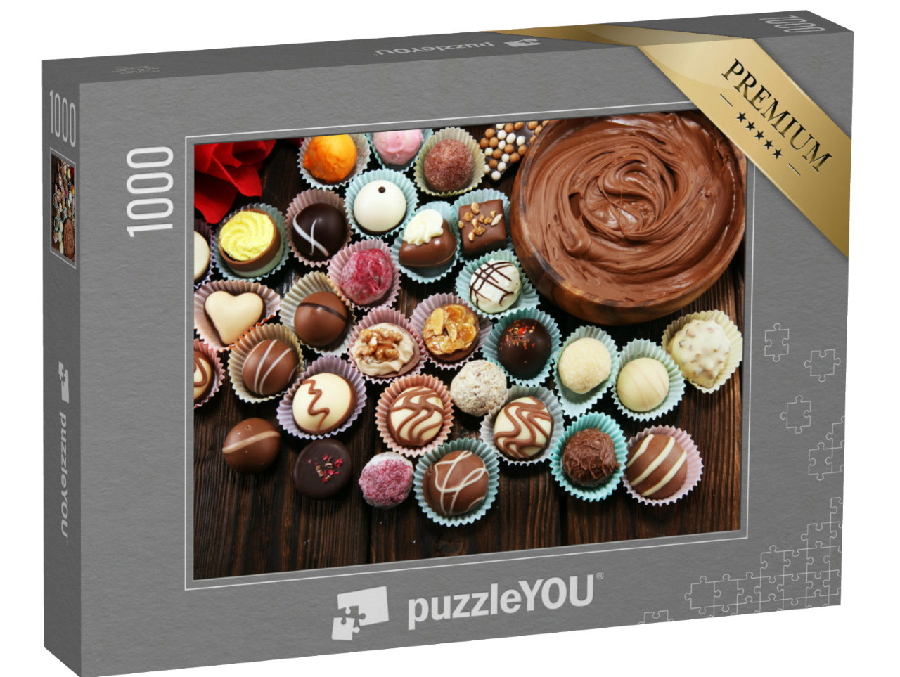 Puzzle 1000 Teile „Belgische Konditorei: Pralinen aller Art“