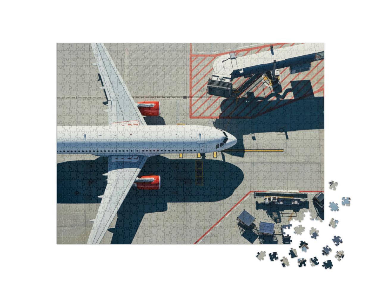Puzzle 1000 Teile „Flugzeug am Gate des Terminals“