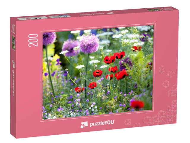 Puzzle 200 Teile „Sonnenüberfluteter Wildblumengarten“