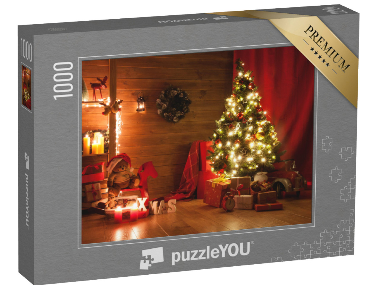 Puzzle 1000 Teile „Festlich geschmücktes Zimmer an Weihnachten“