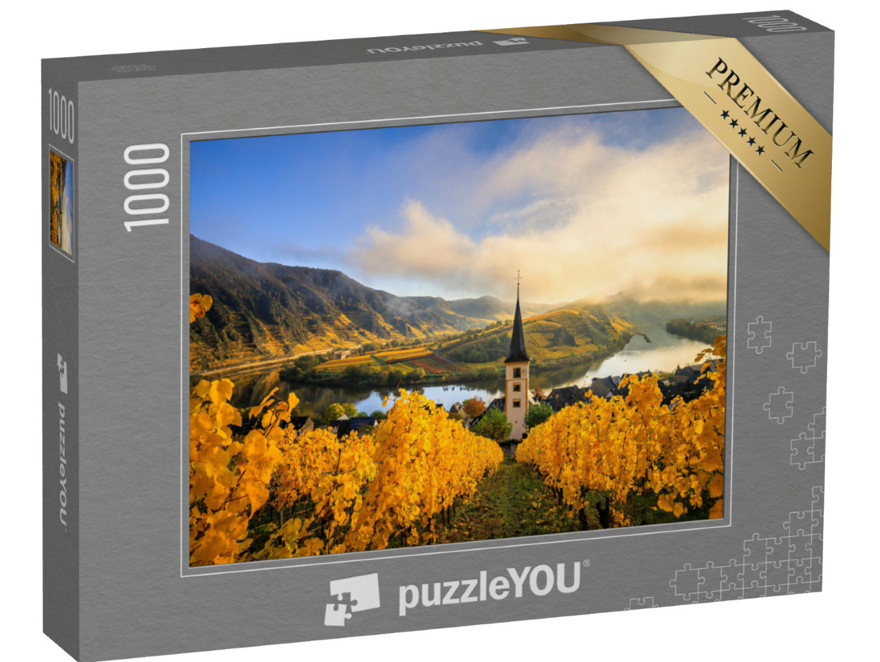 Puzzle 1000 Teile „Die Moselschleife, romantisch schöner Fluss in Deutschland“