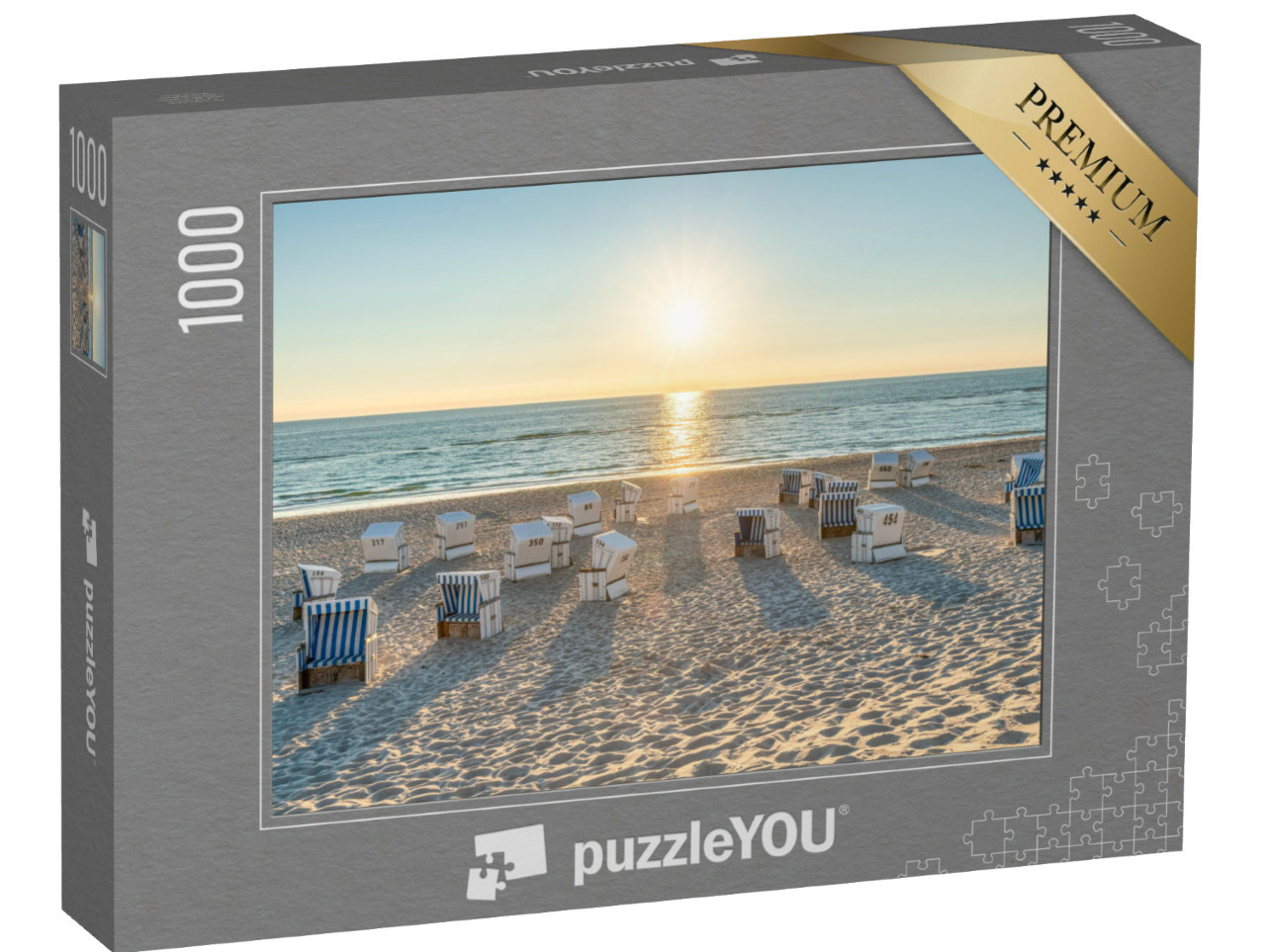 Puzzle 1000 Teile „Strandkörbe an der Nordseeküste auf Sylt, Deutschland“