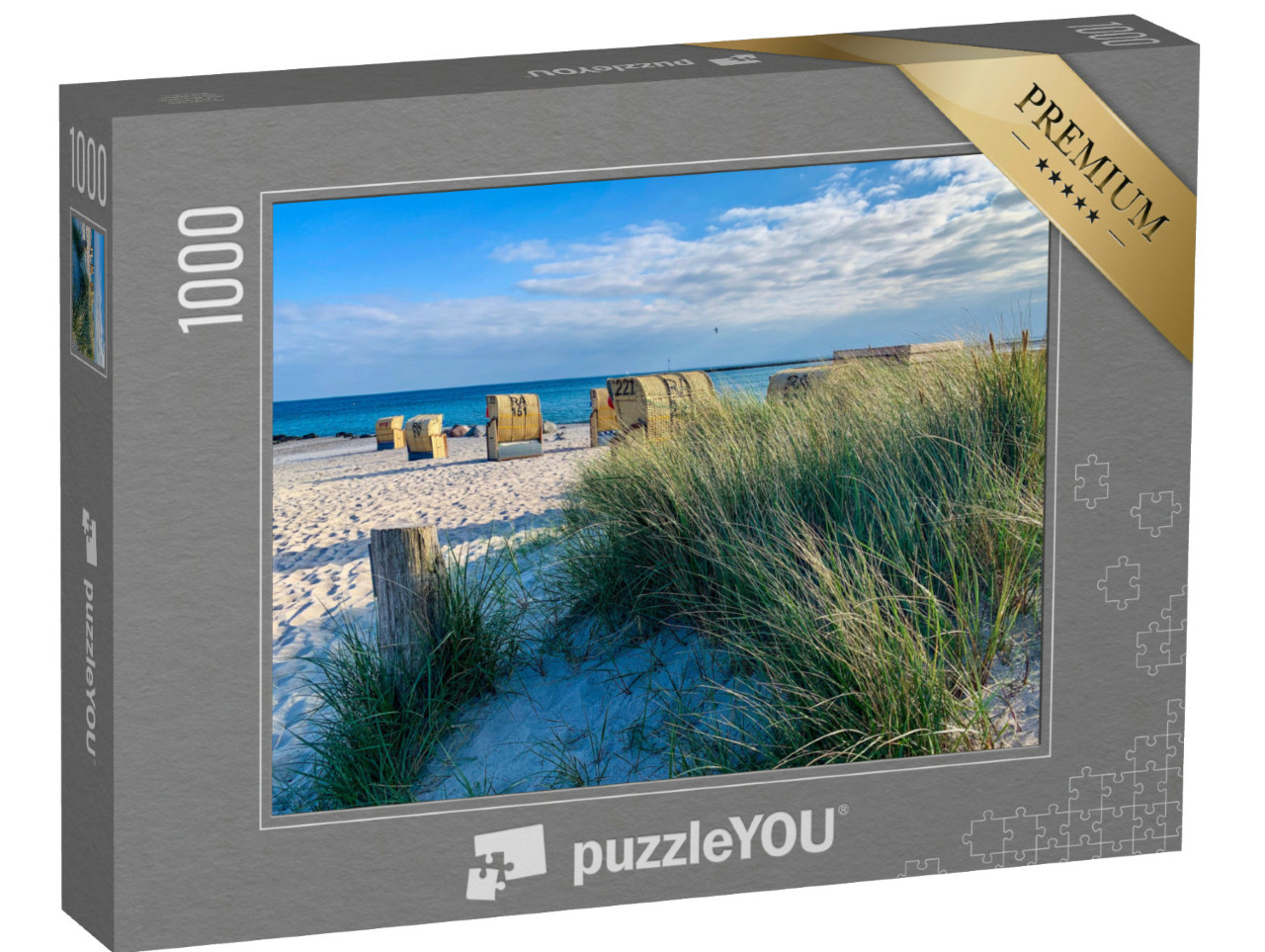 Puzzle 1000 Teile „Strandkörbe auf der Insel Fehmarn an der Ostsee“