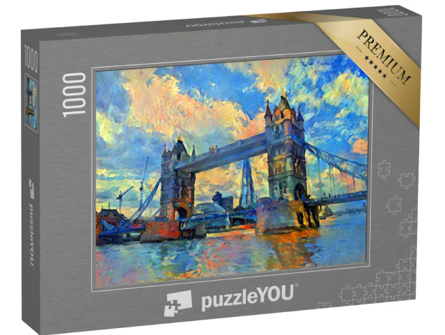 Puzzle 1000 Teile „Schönes Ölgemälde von der London Tower Bridge“