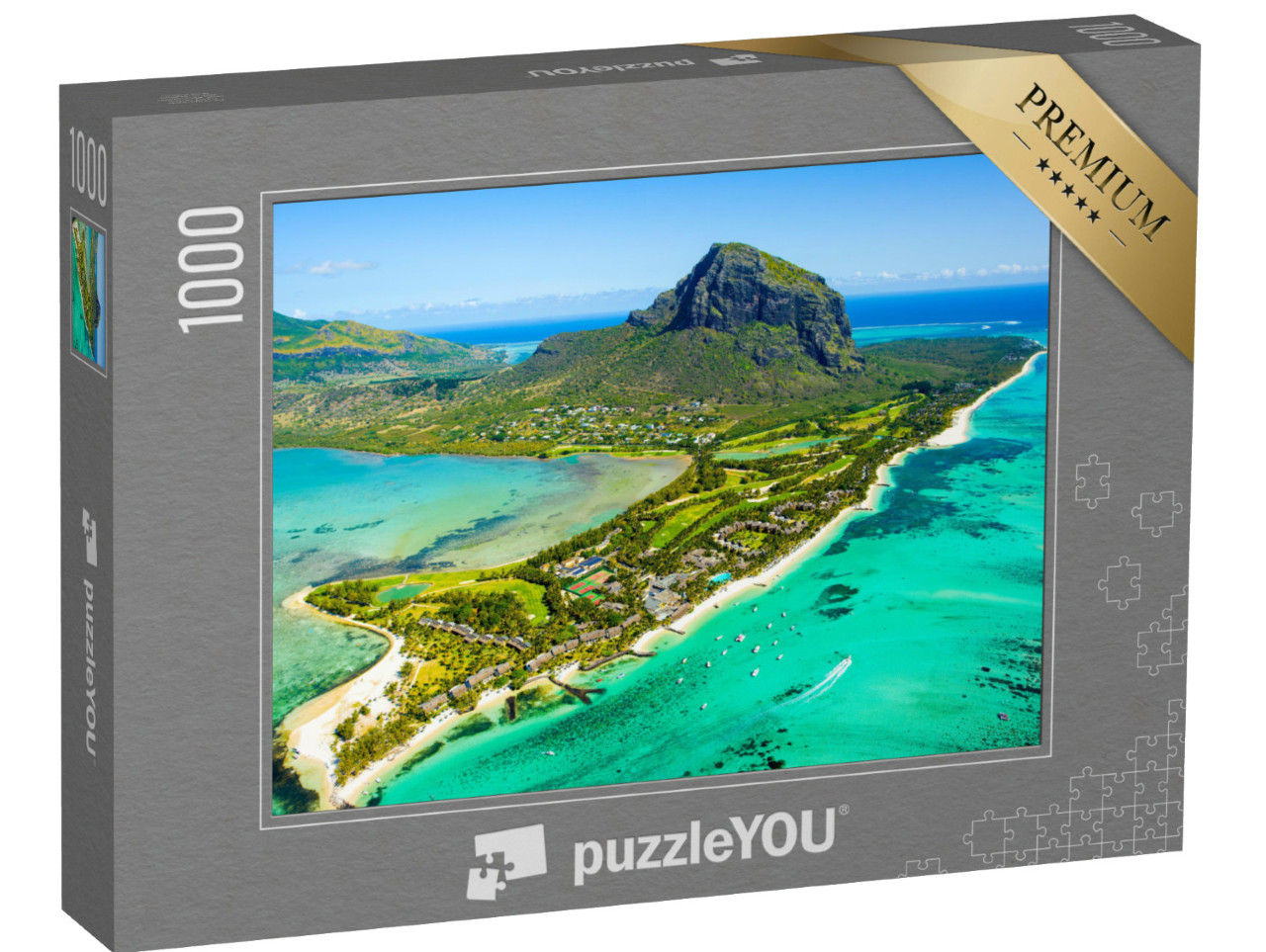 Puzzle 1000 Teile „Blaue Lagune am Fuße des Le Morne Brabant, Mauritius“