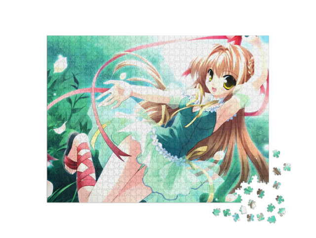Puzzle 1000 Teile „Ein Sommermädchen im Anime-Stil“
