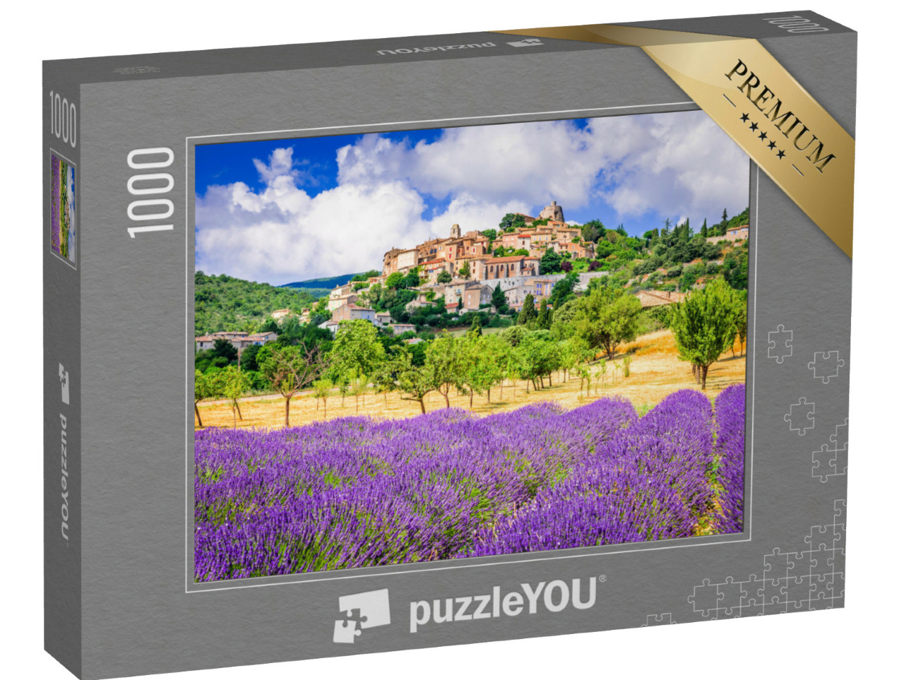 Puzzle 1000 Teile „Simiane-la-Rotonde, ein Hüttendorf, Provence, Frankreich“