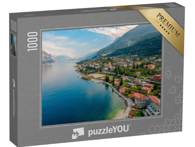 Puzzle 1000 Teile „Blick auf den Gardasee vom Turm in der Stadt Malcesine Italien“