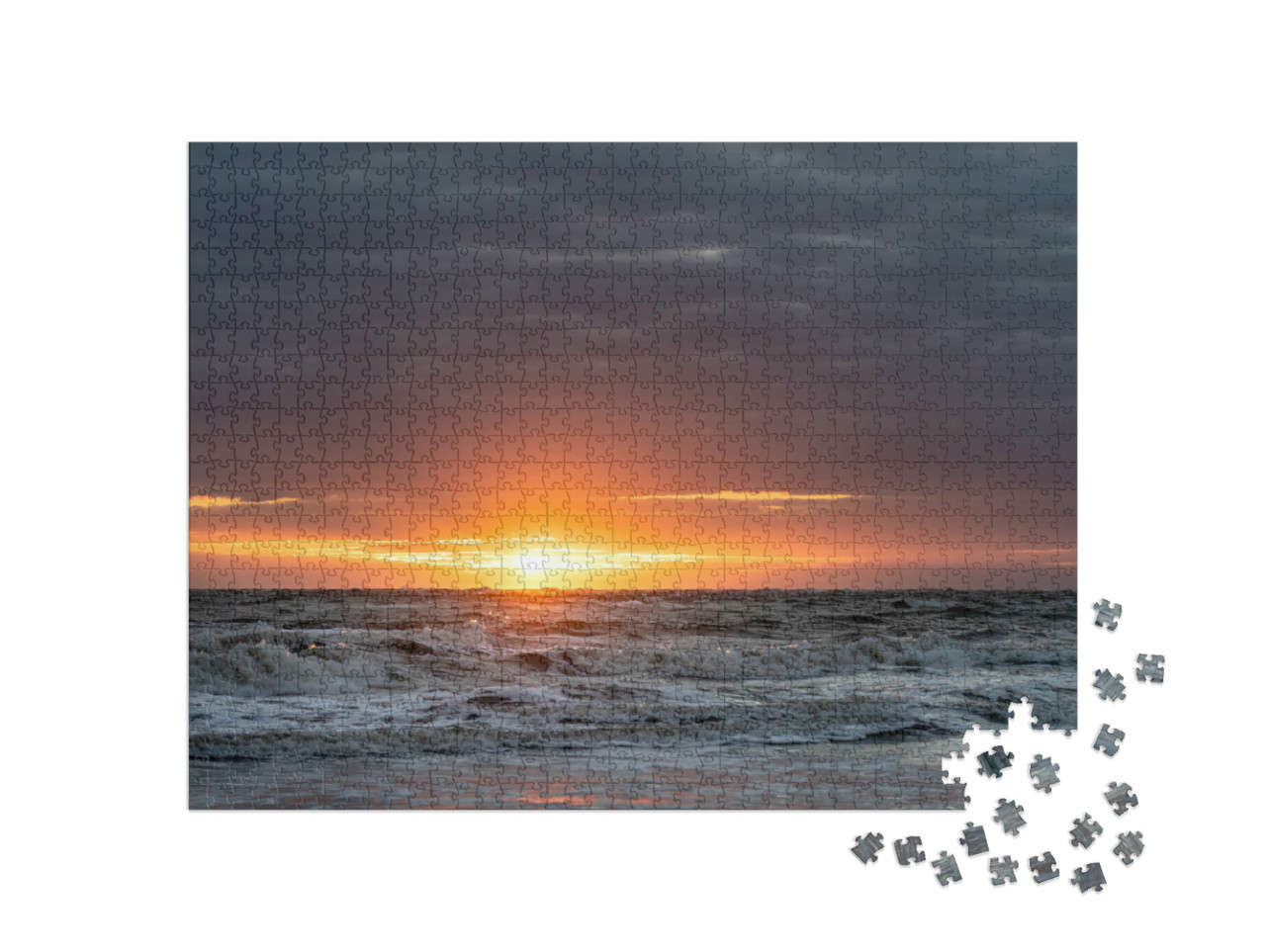 Puzzle 1000 Teile „Sonnenuntergang am Strand von Norderney“