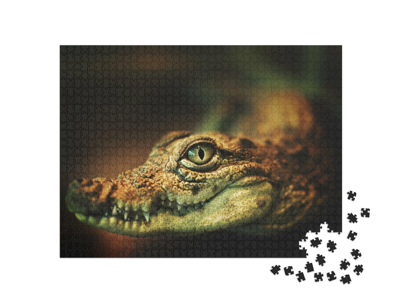 Puzzle 1000 Teile „Krokodil zeigt seine Zähne  “