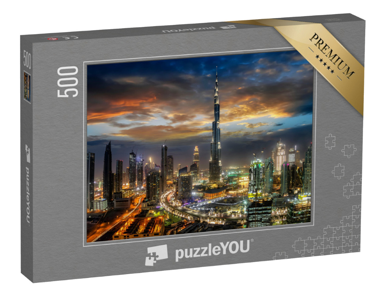 Puzzle 500 Teile „Dubai Business Bay bei Nacht“