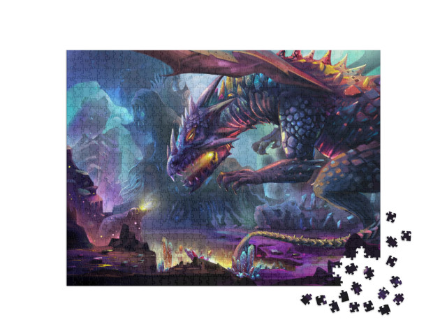 Puzzle 1000 Teile „Illustration: Der Drachenplanet “