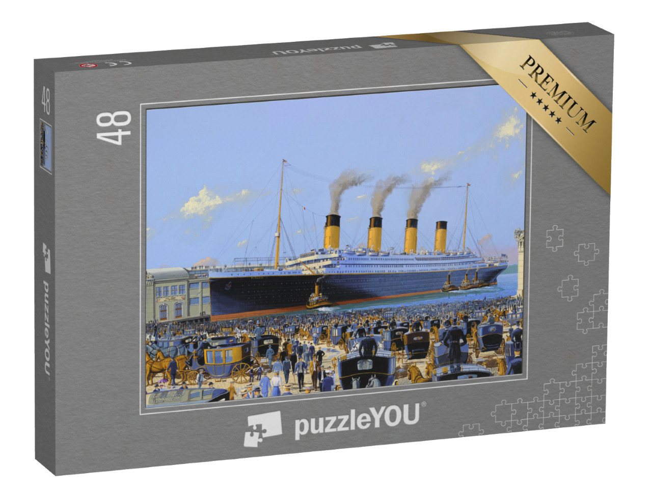 Puzzle 48 Teile „Titanic kommt an dem Chelsea Piers an“