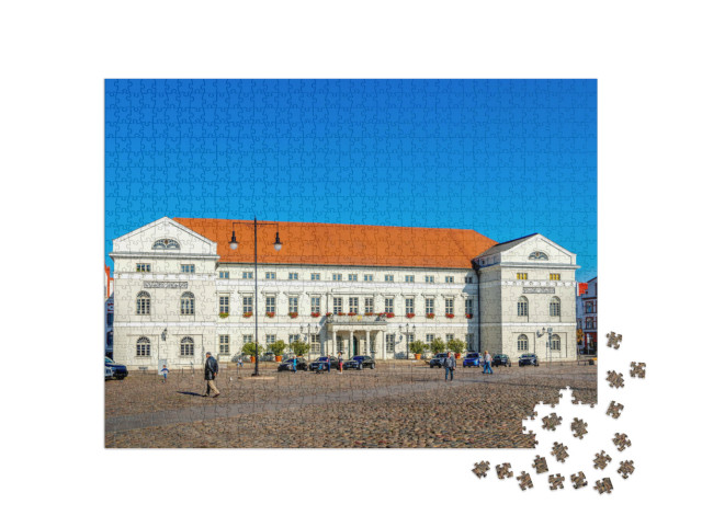 Puzzle 1000 Teile „Marktplatz und Rathaus in Wismar, Deutschland“