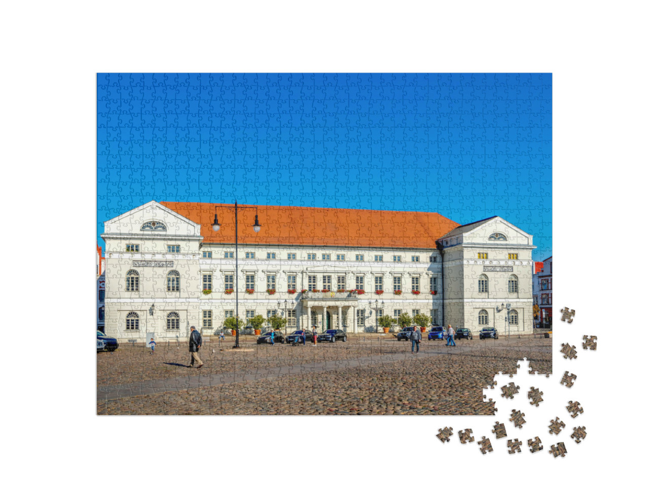 Puzzle 1000 Teile „Marktplatz und Rathaus in Wismar, Deutschland“