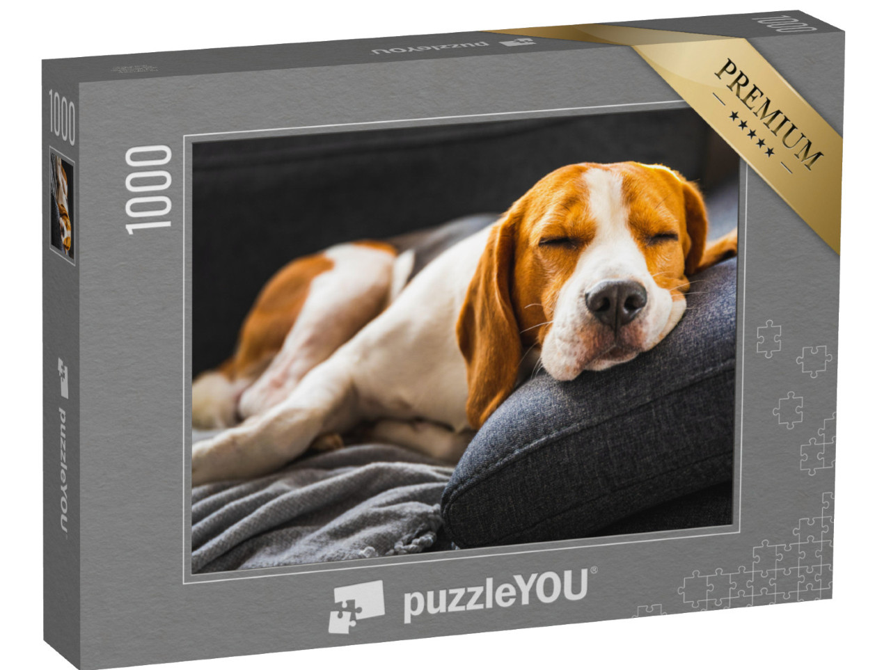 Puzzle 1000 Teile „Ein Beagle auf dem Sofa “