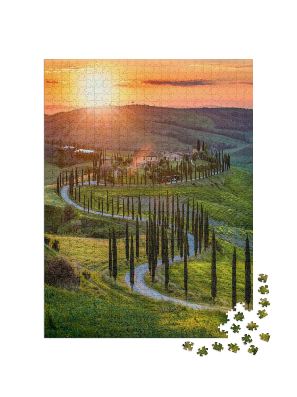 Puzzle 1000 Teile „Frühling in der Toskana, Italien“